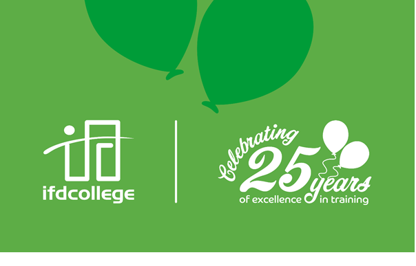 IFD College logo and 25 years anniversary