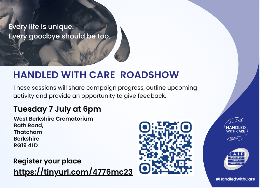 SAIF Handled With Care Roadshow event promotion graphic for Tuesday 7 July 2026
