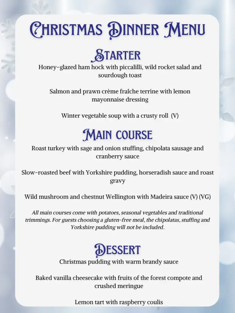 SAIF Christmas Dinner Menu 2026