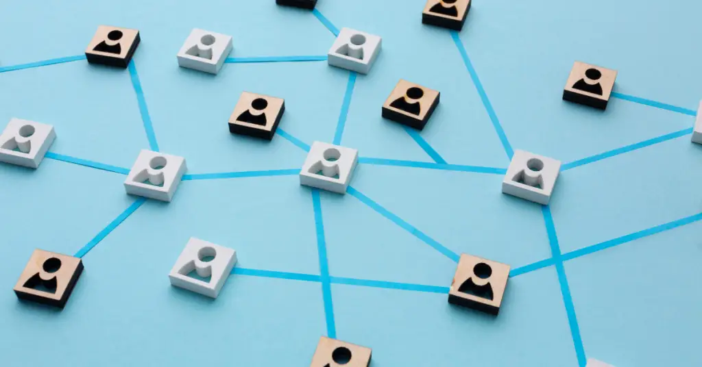 Blue background networking concept